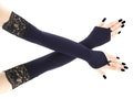 Extra long sleeves black blue fingerless gloves womens arm warmers over elbow evening gloves opera costume goth formal gloves more sizes