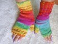 Colorful hand knit mitten Winter woman?s wool mittens Knitted mittens wool Gloves for women