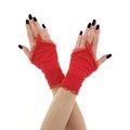 Red womens gloves short fingerless gloves, wrist warmers burlesque gloves evening, gothic gloves costume handmade women gift made to order