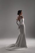 Chiffon White Bridal Gloves, Wedding Gloves, Elegant Bridal Accessories, Bridal Party Gloves, Wedding Accessory
