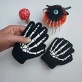 Glow in the Dark Skeleton Gloves for Halloween Party Spooky Costume for Kids & Teens