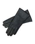 Barletta - Women's Black and Verde Touchscreen Compatible Leather Gloves