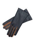 Barletta - Women's Blue Navy and Camel Touchscreen Compatible Leather Gloves