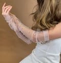 Bridal Gloves Pearl Wedding Gloves Fingerless Gloves Pearl Sleeves Wedding Pearl Gloves Tulle Sleeves Tulle Gloves