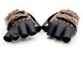 Steampunk Gloves:  Black & Brown Half Finger Gloves