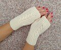 Cream womens mittens Hand knit driving fingerless gloves Texting mitts Hugge cozy fingerless mittens Open finger mittens