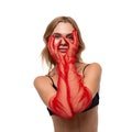 Red Fashion Gloves, Red tulle mesh gloves, gloves for party