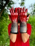 Medieval Black Gauntlets Armor Gloves | Nazgul Gloves | Halloween Cosplay Accessories | Halloween Role Costume | Larp Armour Steel Gloves