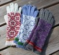 Latvian wool gloves, Knitted warm fingered gloves, size M colorful hand warmers