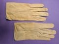 Unworn Everyday Dents of Worcester chamois leather gloves with mother of pearl buttons.  size 8 1/2