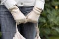 Women's Gloves - BONE - wool lined - deerskin leather