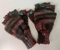 Wool convertible mittens / fingerless gloves, size L, glittens, flip top mittens w/flip top thumb, texting mitts
