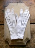 Vintage Pair of Ladies French Kid Skin Gloves with Black Racing Stripes - Driving Gloves