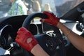 Women's RED Leather Driving GLOVES Stylish black beige & other colour Italian certified lambskin Nappa Luxury GIFT for women for girlfriend