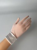 High Quality Sheer Gloves with Satin Wristband | Delicate, Beautiful White or Black Formal Gloves for Weddings and Parties | Bridal Gloves