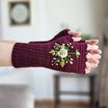 Handmade Embroidered Fingerless Gloves for Women
