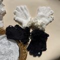 1Pairs Winter Wool Lace Bow Heart Mittens for Girls Baby Rabbit Fur Gloves
