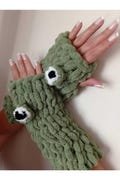Personalized Crochet Frog Fingerless Gloves ? Fluffy Knit Wrist Warmers ? Handmade Cozy Accessories ? Cute Winter Gift, Fingerless Gloves