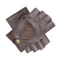Women Fingerless brown leather driving gloves , gym ,training cycling