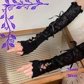MoonWear  |  Gothic Gloves With Veil and Strap Detail