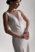 Personalized One Layer Ivory Bridal Fingerless Gloves, Stunning Embroidery, Elegant Wedding Set