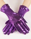 Fancy Luster Smocked Gloves - Many Colors Available High-Shine Metallic silver gloves glossy finish gloves formal occasion gloves