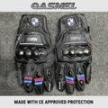BMW M1000R Motorbike, Motorcycle, Black Cowhide Leather Racing Gloves with CE Approved Armours for Men and Women