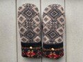 Medium Sweater Mittens - Wool Mittens from upcycled wool sweaters - Gift for her - black - brown - upcycled felted sweater mittens - Mitts