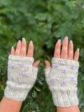 Autumn Hand-Embroidered Mittens ? Handmade, Handknitted with flower pattern.