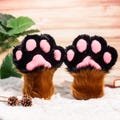 Black 4 Finger Brown Furry Paw with Pink Pads and Black Claws | Realistic Furry Animal Paws for Halloween | puppy cat wolf cosplay hand paws