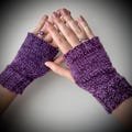 Purple Fingerless Gloves ~ Wrist Warmers ~ Hand Dyed Yarn ~ Fall Accessories ~ Superwash Merino Wool ~ Witchy Gloves ~ Winter Wear ~ Cozy