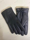 Handmade Lambskin Leather Lined with Fleece High Quality Black Brown Soft Sheepskin Leather Men Women Warm Winter Gloves Gift for Him Her