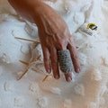 Crochet with Undyed US Farm 100% Virgin WOOL Finger Arthritis Sleeve in natural color / Therapeutic Wool / Crochet Finger Saver