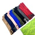 Women Button Gloves Ladies Gloves Touch Screen Leopard Cuff Winter Warm Soft Luxury Finger One Size New