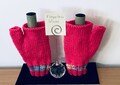 Children?s fingerless gloves, bright pink junior gloves, Hand knitted gloves,