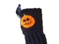 Hand-Knitted Halloween Pumpkin  Ghost Black Gloves | Cozy Woolen Gloves with Fun Halloween Motifs | Seamless, Warm & Stylish