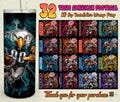 American Football Tumbler Wrap PNG, Football Team Tumbler Bundle Wrap PNG, 32 Designs Mascot Football 20oz Skinny Tumbler Sublimation