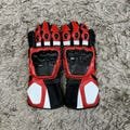Customisable Motorbike Gloves - Genuine Leather Red and black Motorbike Gloves for Men and Women - Get you own logos / names on Gloves
