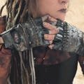 Mechanic's Gloves Wasteland Post Apocalyptic Dystopian Distressed Fingerless Leather Moto Gloves