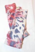Recycled cashmere patterned fingerless gloves/wrist warmers