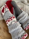 Heart Sweater Mittens- Fair Isle-Upcycled Fashion-Teen-Women
