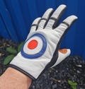 MOD Target White Italian Leather Scooter Gloves Windproof Waterproof Winter All Weather Gloves The WHO Made in Italy MODS