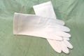 White doeskin suede women's gloves / vintage, wrist length, wedding gloves, size 6, leather
