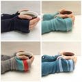 SMALL - BLUE / GREEN - Cashmere Fingerless Gloves.  Petite women's hand size. 100% pure upcycled cashmere.