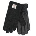 Grant Harris Tweed And Leather Men's Gloves ZG014 BLACK HERRINGBONE