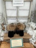 City mittens in recycled fur and leather, Les Jeannine Grandeur Small