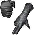 Women's Black Motorcycle Gauntlet Gloves Unlined Cold/Wind Resistant