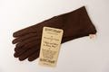 Vintage Women's Fashion Pair of Long Gloves Chocolate Brown Wear Right Original Label Unworn Driving Gloves