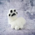 White Cat Fursuit Paws-handpaws with Squeak, Soft Furry Gloves for Cosplay and Christmas, 4-finger faux fur paws, Furry costume accessory