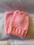 Childs Tiny Pink Fingerless Gloves